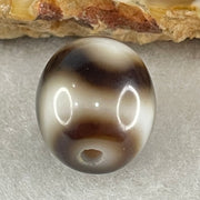 Natural Powerful Tibetan Old Oily Agate Tiger Tooth Daluo Dzi Bead Heavenly Master (Tian Zhu) 2.86g 13.6 by 12.0mm - Huangs Jadeite and Jewelry Pte Ltd