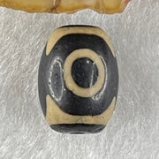 Natural Powerful Tibetan Old Oily Agate 3 Eyes Dzi Bead Heavenly Master (Tian Zhu) 三眼天诛 2.16g 13.7 by 10.4mm - Huangs Jadeite and Jewelry Pte Ltd