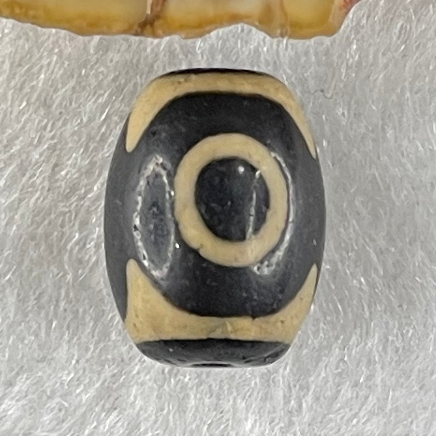 Natural Powerful Tibetan Old Oily Agate 3 Eyes Dzi Bead Heavenly Master (Tian Zhu) 三眼天诛 2.16g 13.7 by 10.4mm - Huangs Jadeite and Jewelry Pte Ltd