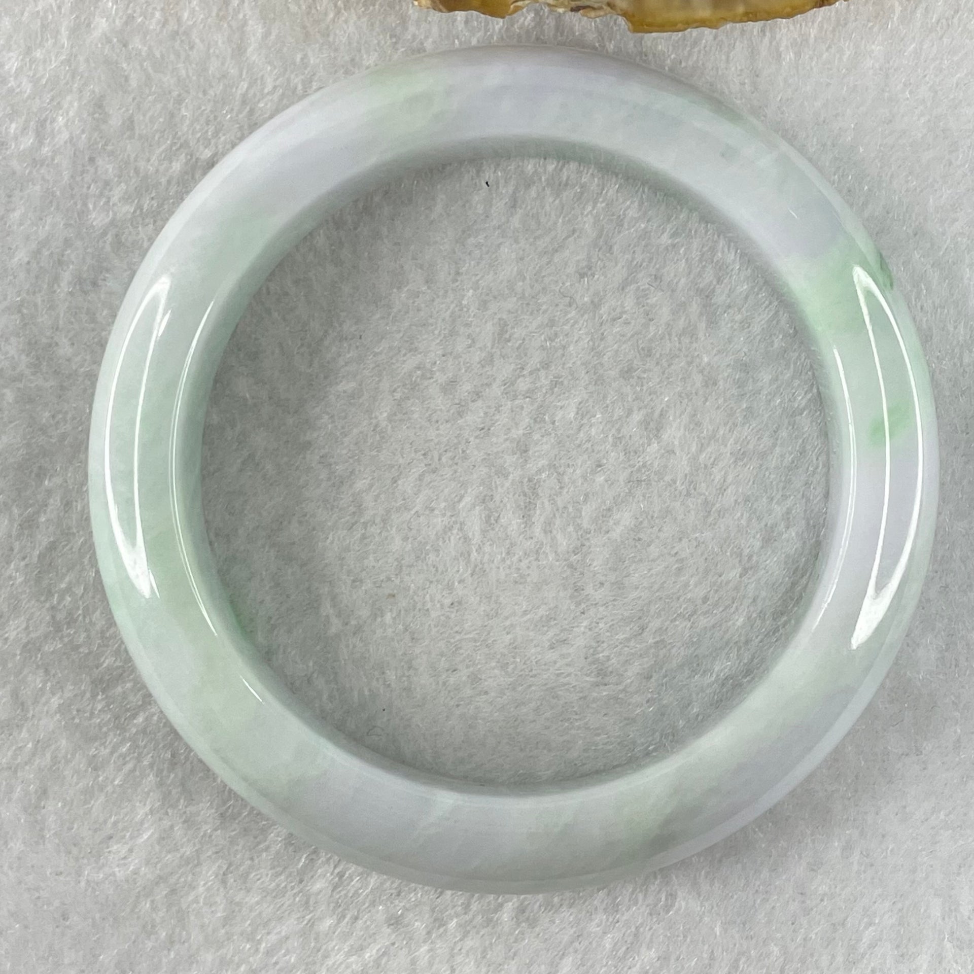 Type A Faint Lavender Green with Green Piao Hua Jadeite Bangle 48.66g Internal Diameter 51.2mm 11.9 by 8.7mm (Internal Lines) - Huangs Jadeite and Jewelry Pte Ltd