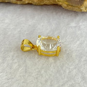 Natural Madagascar Blue Moonstone in S925 Silver Gold Color Pendant 1.27g 10.1 by 7.2 by 5.0mm - Huangs Jadeite and Jewelry Pte Ltd