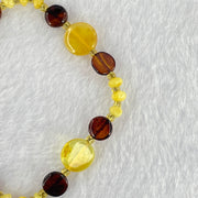 Natural Mixed Color Amber Beads Bracelet 3.59g 17cm 11.0 by 3.1mm 4pcs 7.9 by 4.0mm 8pcs - Huangs Jadeite and Jewelry Pte Ltd