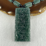 Type A Jelly Blueish Green Jadeite 9 Dragon Double Side Pendant 121.51g 62.8 by 28.9 by 11.5mm - Huangs Jadeite and Jewelry Pte Ltd
