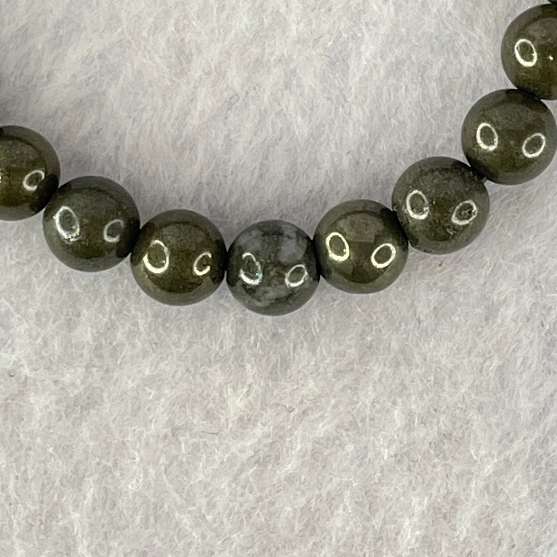 Natural Pyrite Beads Bracelet 天然黄铁矿手链 13.77g 13cm 6.5mm 25 Beads - Huangs Jadeite and Jewelry Pte Ltd