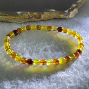 Natural Mixed Color Amber Beads Bracelet 2.50g 16.5cm 5.1mm 38 Beads - Huangs Jadeite and Jewelry Pte Ltd