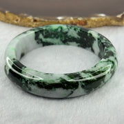 Type A Light Lavender with Old Mine Spicy to Dark Green Piao Hua Jadeite Bangle 72.00g Internal Diameter 56.6mm 14.8 by 9.5mm (Slight Internal Lines) - Huangs Jadeite and Jewelry Pte Ltd