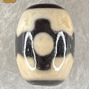 Natural Powerful Tibetan Old Oily Dark Brown With White Agate 3 Eyes Dzi Bead Heavenly Master (Tian Zhu) 三眼天诛 4.37g 17.4 by 12.9mm - Huangs Jadeite and Jewelry Pte Ltd