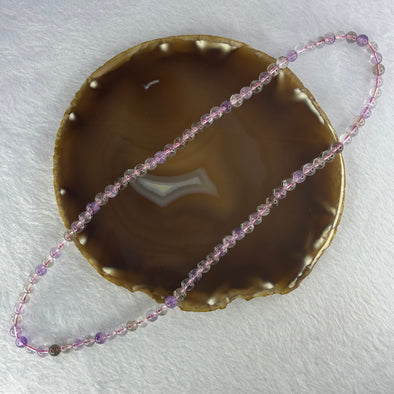 Average Grade Natural Super 7 Crystal Beads Necklace 天然超级七水晶珠项链 34.65g 54cm 6.9mm 86 Beads