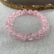Crackle Pink Quartz Beads Bracelet 25.75g 15.5cm 10.3mm 20 Beads - Huangs Jadeite and Jewelry Pte Ltd