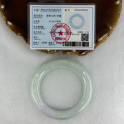 Type A Light Blueish Green and Lavender Jadeite Bangle Internal Diameter 56.7mm 82.96g 13.0 by 11.8mm (Close to Perfect) - Huangs Jadeite and Jewelry Pte Ltd