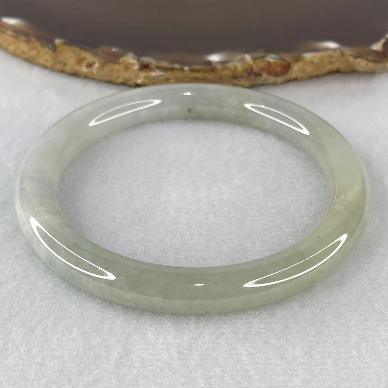 Certified Natural Type A Jelly Light Lavender & Yellowish Jadeite Bangle | Premium Round Court Silhouette | "Royal Sunset" Abundance & Aura Protection Bangle (45.40g 8.9x9.2mm | 60.0mm | Close to Perfect)