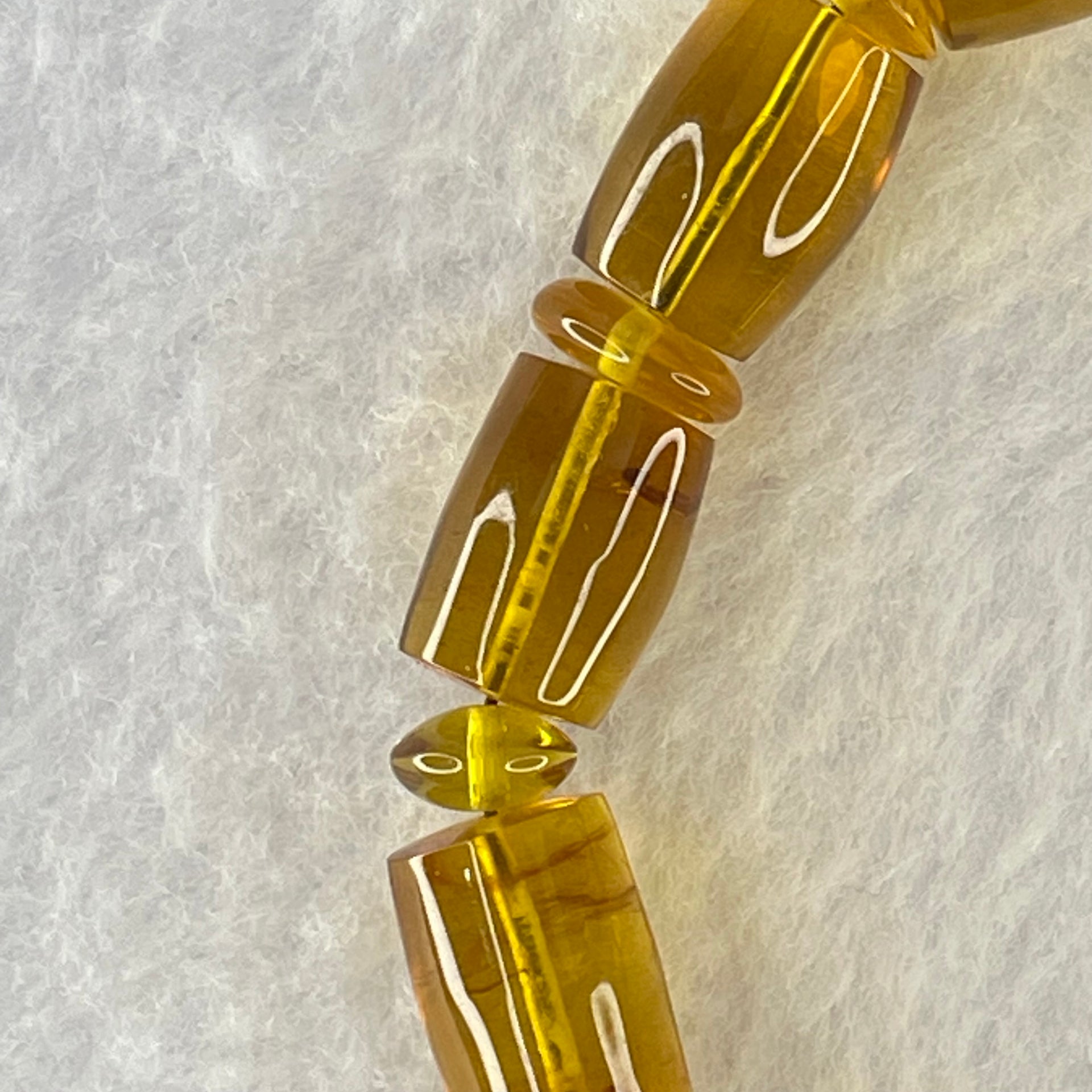 Natural Yellow Amber Lulu Tong Bracelet 13.43g 19cm 13.0 by 10.3mm 14 Lulu Tong - Huangs Jadeite and Jewelry Pte Ltd