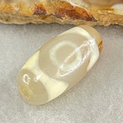 Natural Powerful Tibetan Old Oily Agate 3 Eyes Dzi Bead Heavenly Master (Tian Zhu) 三眼天诛 2.98g 20.1 by 10.2mm - Huangs Jadeite and Jewelry Pte Ltd