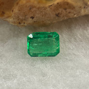 Natural Colombia Vivid Green Emerald (Beryl) Cut-Cornered Rectangular Step cut 0.40ct 5.2 by 3.5 by 2.4mm - Huangs Jadeite and Jewelry Pte Ltd