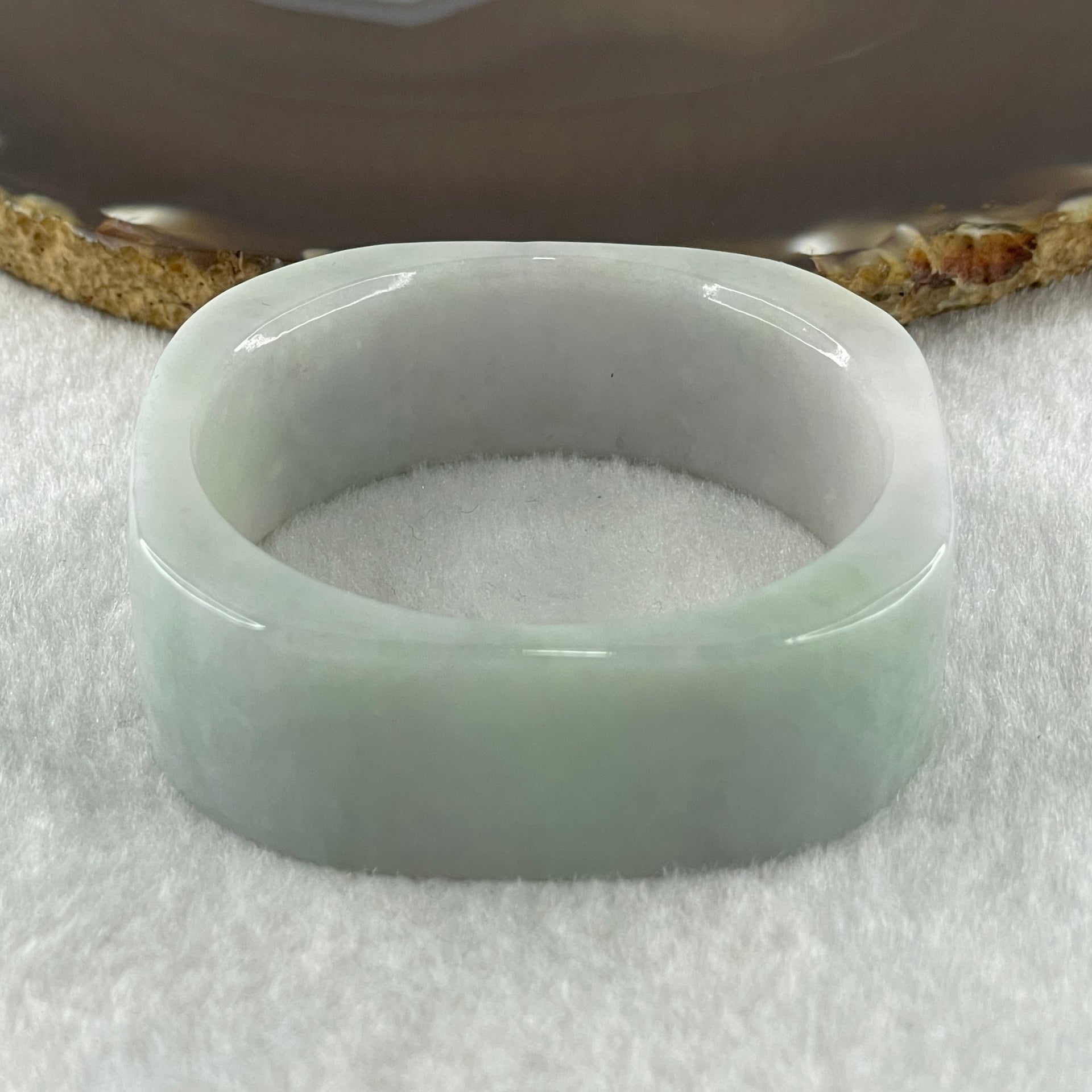 Type A Natural Green with Lavender Jadeite Squarish Rounded Bangle 69.02g Inner Diameter 49.9mm 19.6 by 8.0mm (Very Very Slight Internal Lines) - Huangs Jadeite and Jewelry Pte Ltd