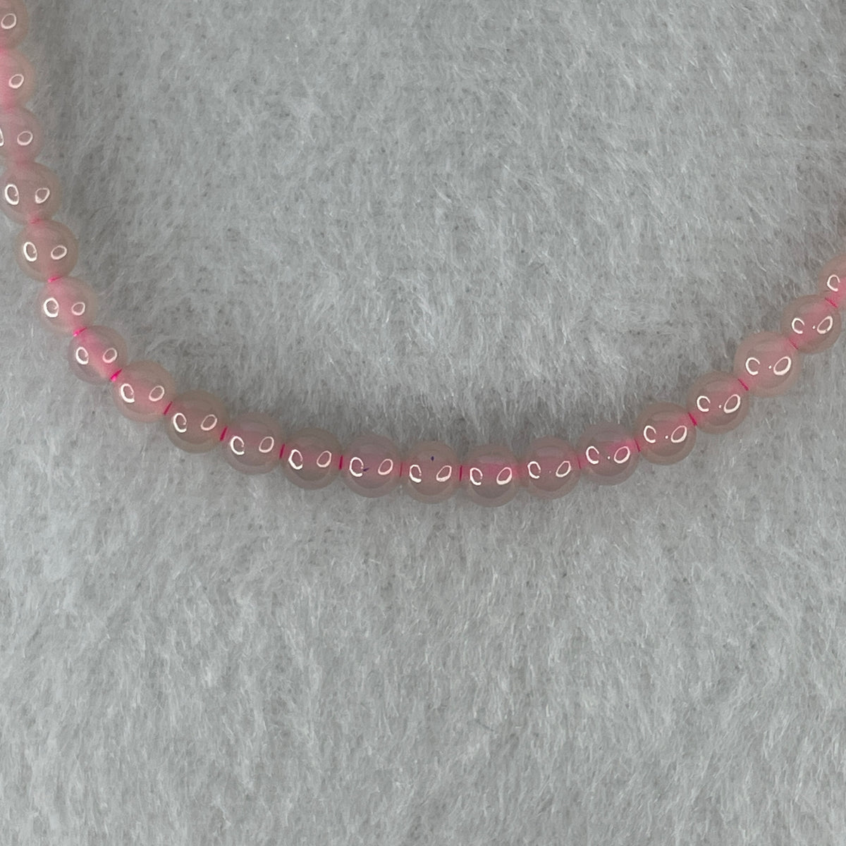 Natural Type A Semi-Icy Pink Jadeite Bracelet | 16cm Tailored 3.8mm Round Genuine Pink Jade Bead Strand with Rose Gold Clasp (5.33g 49 Beads) - Huangs Jadeite and Jewelry Pte Ltd