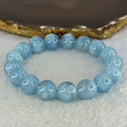 Natural Aquamarine Beads Bracelet 47.55g 19cm 12.8mm 17 Beads - Huangs Jadeite and Jewelry Pte Ltd