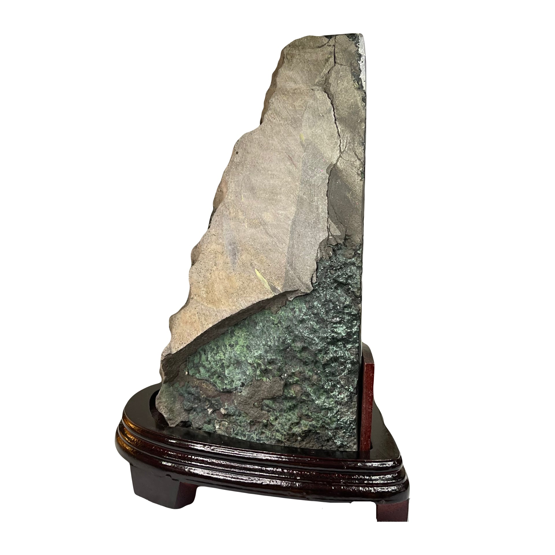Natural Brazil Amethyst Cave 7.20kg with Wooden Stand 257.0 x 205.0 x 324.0mm - Huangs Jadeite and Jewelry Pte Ltd