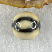 Natural Powerful Tibetan Old Oily Yellowish White with Black Agate 3 Eyes Dzi Bead Heavenly Master (Tian Zhu) 三眼天诛 4.06g 14.5mm - Huangs Jadeite and Jewelry Pte Ltd