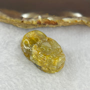 Above Average Grade Natural Golden Rutilated Quartz Pixiu Charm for Bracelet 天然金发水晶貔貅 11.28g 28.3 by 18.9 by 12.6mm - Huangs Jadeite and Jewelry Pte Ltd
