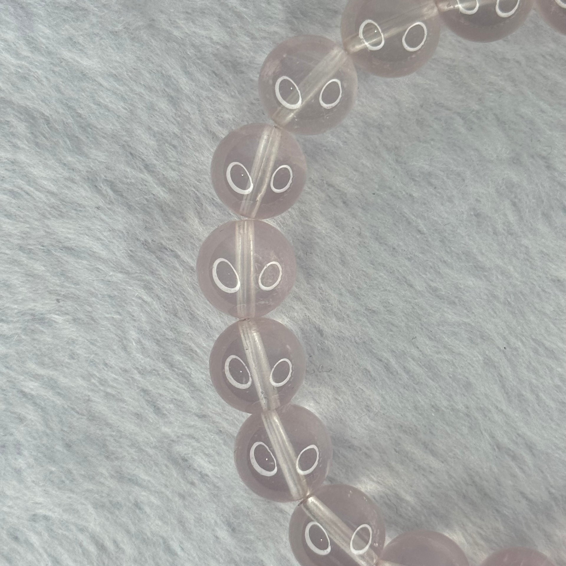 Natural Rose Quartz Beads Bracelet 天然玫瑰石英珠手链 29.34g 17.5cm 10.3mm 20 Beads - Huangs Jadeite and Jewelry Pte Ltd