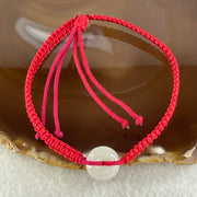 Type A Natural White Jadeite Ping An Kou Donut In String Bracelet4.18g 14.4 by 5.8mm - Huangs Jadeite and Jewelry Pte Ltd