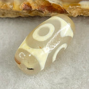 Natural Powerful Tibetan Old Oily Agate 3 Eyes Dzi Bead Heavenly Master (Tian Zhu) 三眼天诛 3.14g 20.0 by 10.4mm - Huangs Jadeite and Jewelry Pte Ltd