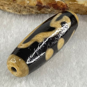 Natural Powerful Tibetan Old Oily Agate Thousand Hand Zha Ji La Mu Dzi Bead Heavenly Master (Tian Zhu) 千手扎基拉姆天珠 9.03g 39.9 by 12.4mm - Huangs Jadeite and Jewelry Pte Ltd