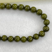 Green Wood Beads Necklace 18.08g 8.3mm 108 Beads - Huangs Jadeite and Jewelry Pte Ltd