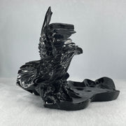 Black Stone Eagle with Pond Display 1,392.2g 270.0 by 165.0 by 190.0mm - Huangs Jadeite and Jewelry Pte Ltd