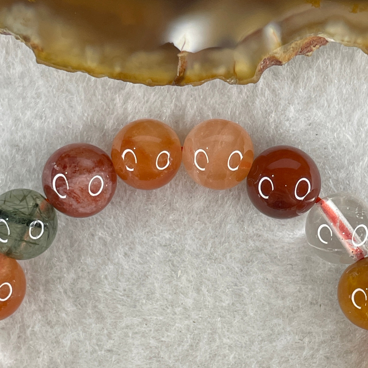 Natural Multi treasures Quartz Beads Bracelet 17.08g 15.5cm 8.3mm 23Beads - Huangs Jadeite and Jewelry Pte Ltd