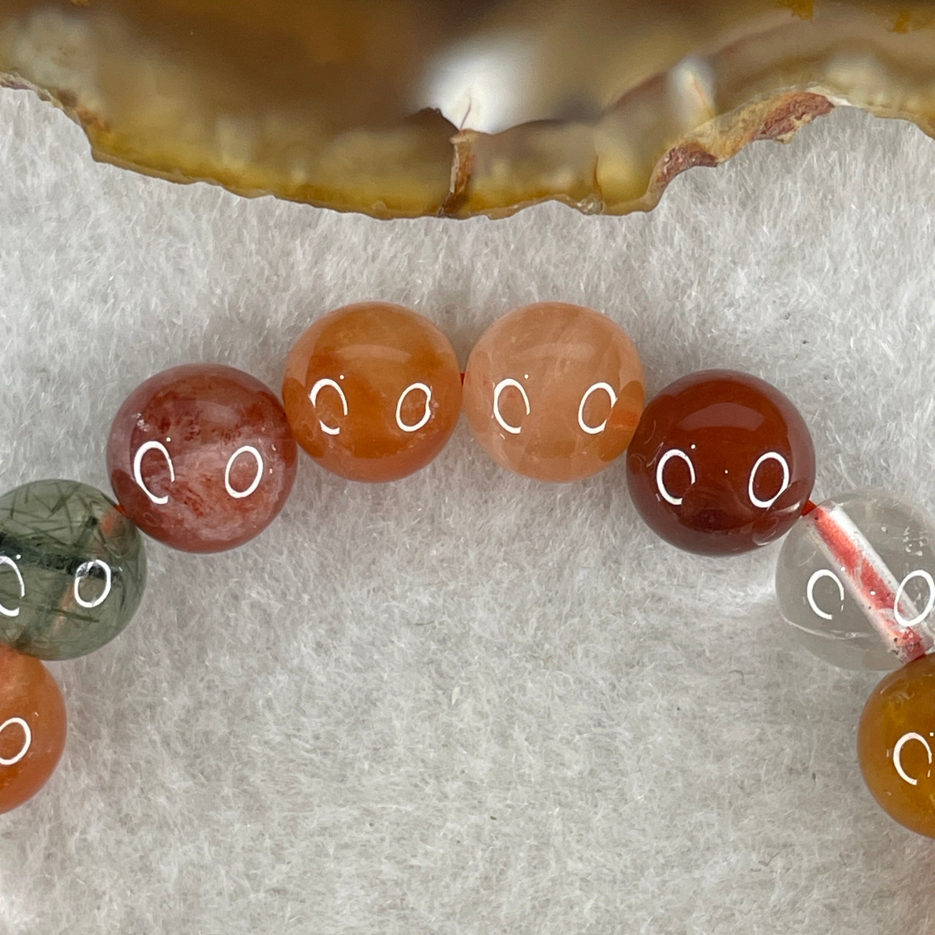 Natural Multi treasures Quartz Beads Bracelet 17.08g 15.5cm 8.3mm 23Beads - Huangs Jadeite and Jewelry Pte Ltd