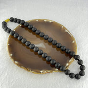 Natural Black Gold King Amber Beads Bracelet 天然大黑天翁琥珀项链 39.25g 46cm 12.1mm 40 Beads - Huangs Jadeite and Jewelry Pte Ltd
