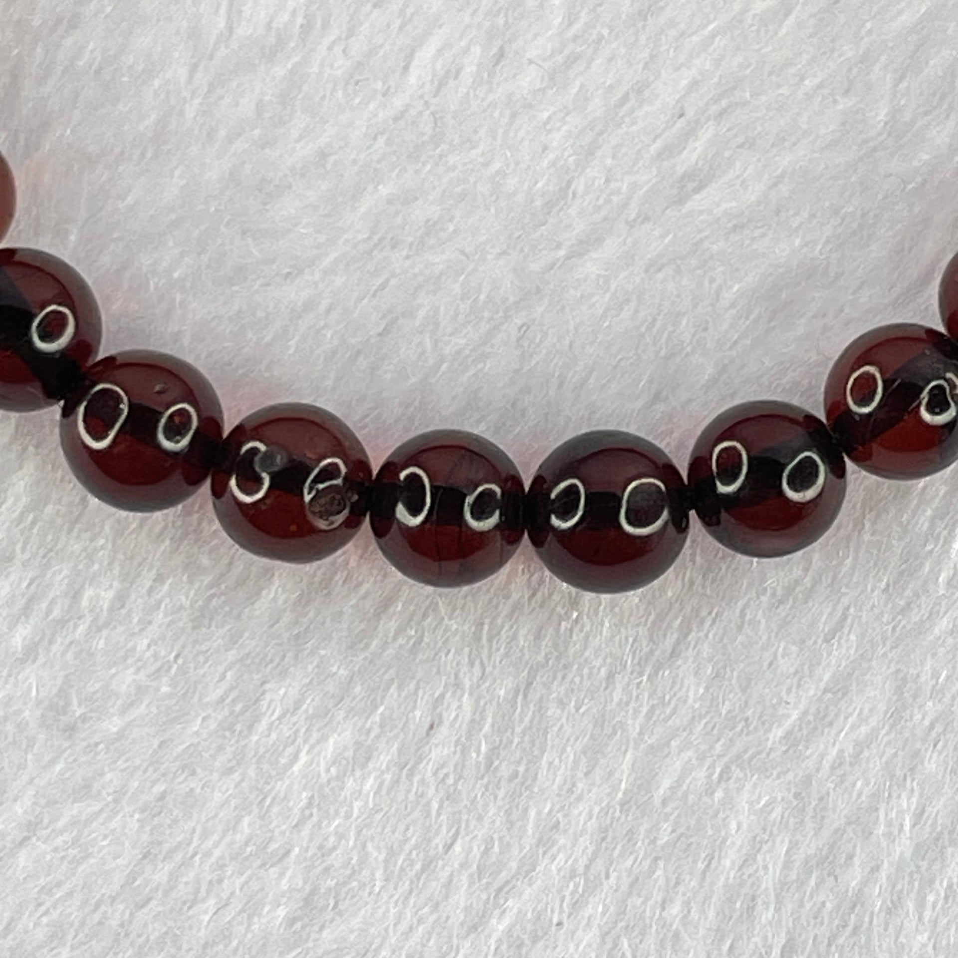 Natural Dark Blood Red Amber Beads Bracelet 天然血珀手链 4.86g 15.5cm 6.2mm 28 Beads - Huangs Jadeite and Jewelry Pte Ltd