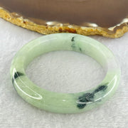 Type A Light Green Lavender and Dark Green Piao Hua Jadeite Bangle Internal Diameter 54.2mm 60.52g 12.2 by 9.6mm (External Rough + Internal Lines) - Huangs Jadeite and Jewelry Pte Ltd