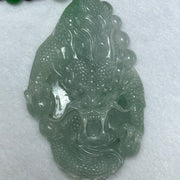 Type A Lavender Green Jadeite Dragon Pendent 47.71g 66.7 by 40.8 by 11.2mm - Huangs Jadeite and Jewelry Pte Ltd