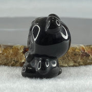 Black Obsidian Labubu Charm Display 15.77g 29.2 by 22.3 by 20.2mm - Huangs Jadeite and Jewelry Pte Ltd