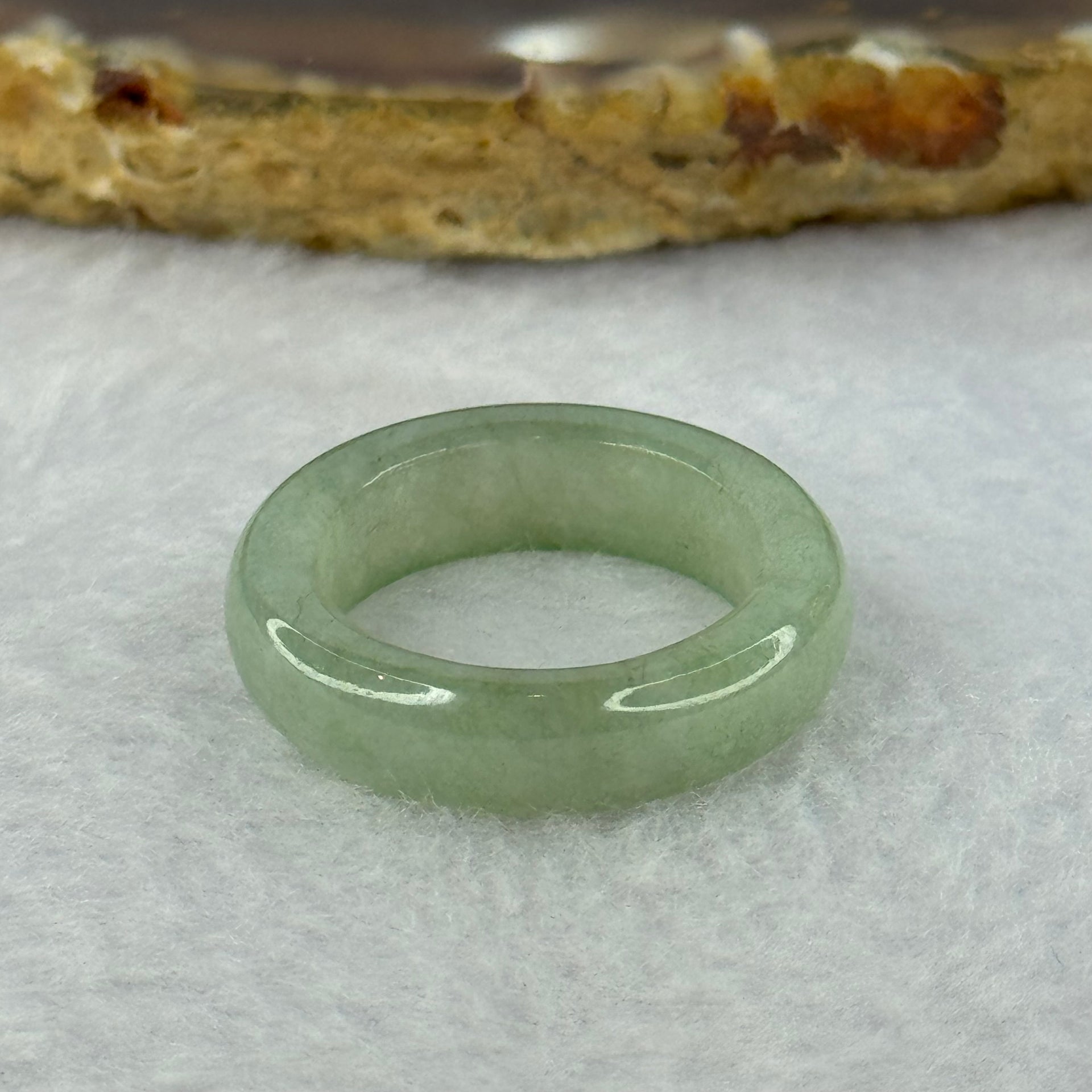Type A Green Jadeite Ring 4.29g 6.1 by 4.0mm US7 HK15.5 - Huangs Jadeite and Jewelry Pte Ltd
