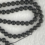 Natural Dark Matt Black Amber Beads Necklace 天然大黑天翁琥珀项链 10.22g 56cm 7.5mm 1 Bead 5.4mm 108 Beads - Huangs Jadeite and Jewelry Pte Ltd