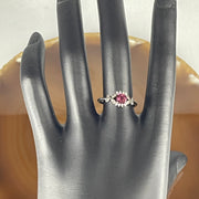 Natural Pink Cubic Zirconia Ring in S925 Sliver 1.53g 5.4 by 4.9 by 3.0mm (Adjustable Size) - Huangs Jadeite and Jewelry Pte Ltd