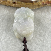 Type A Natural Light Lavender with Green Jadeite Pixiu Pendant 19.25g 32.5 by 17.5 by 13.2mm - Huangs Jadeite and Jewelry Pte Ltd