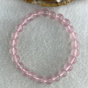 Natural Rose Quartz Beads Bracelet 15.99g 16cm 7.9mm 25 Beads - Huangs Jadeite and Jewelry Pte Ltd