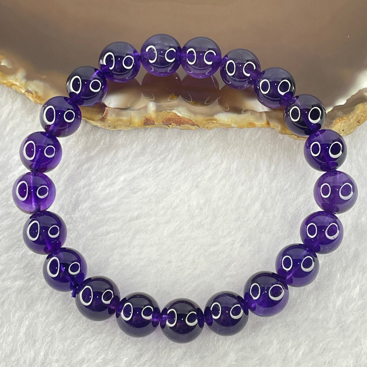 Very Good Grade Natural Amethyst Bracelet 21.52g 15.5cm 9.4mm 21 Beads - Huangs Jadeite and Jewelry Pte Ltd