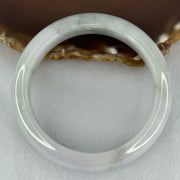 Type A Translucent Faint Blueish Green with Patches of Light Grey and Faint Lavender Jadeite Bangle Internal Diameter 56.95mm 344.09cts 69.22g 14.6 by 8.9mm With NGI Cert No 32886054 (Very Slight Internal Line) - Huangs Jadeite and Jewelry Pte Ltd
