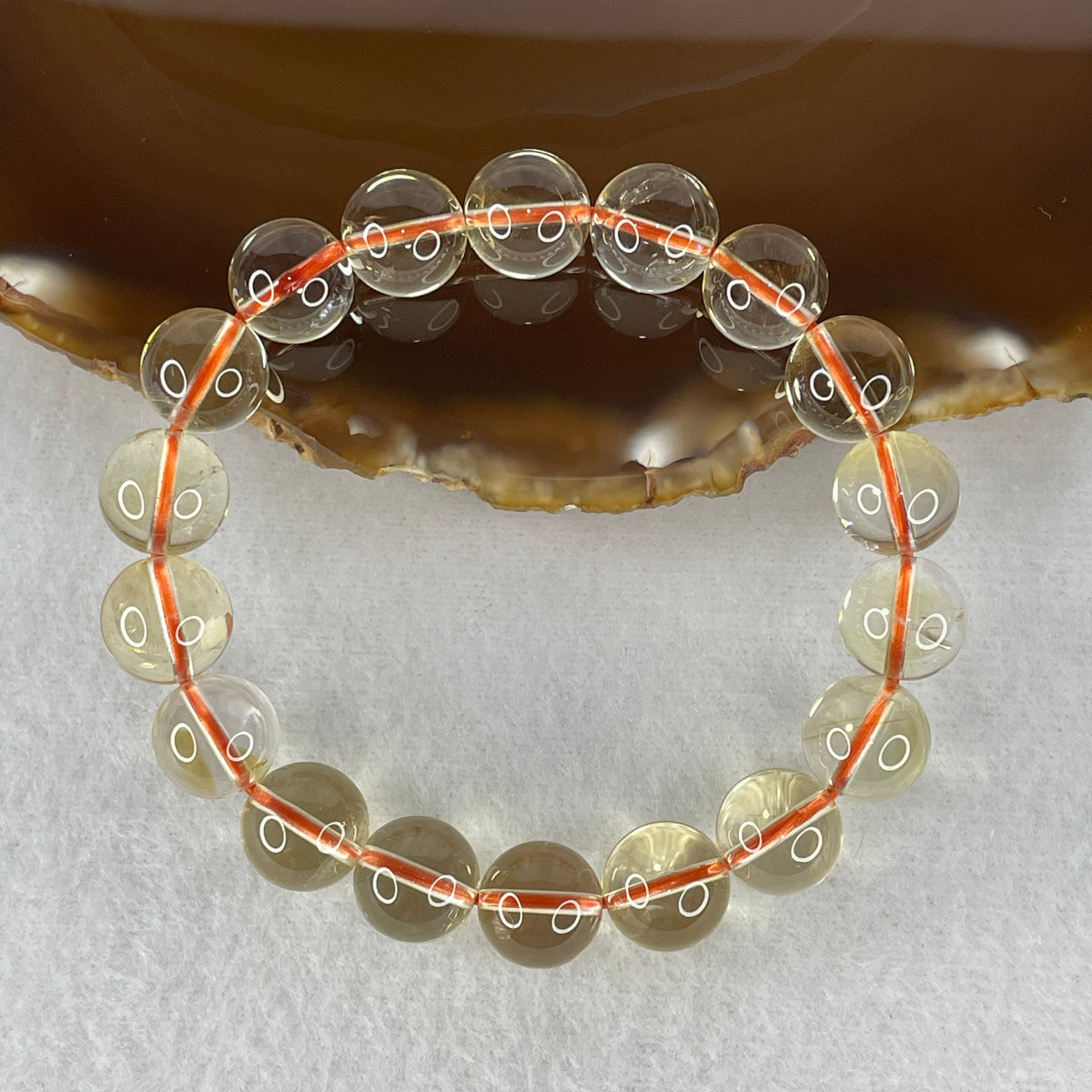 Certified Above Average Grade Natural Yellow Citrine Crystal Beads Bracelet | 11.2mm Golden Merchant's (33.99g | 16cm Wrist Sizing | 18 Beads)
