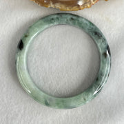 Type A Light Blueish Green with Dark Blueish Green Piao Hua Jadeite Bangle 54.41g Inner Diameter 56.9mm 11.1 by 8.9mm (Very Slight Internal Lines) - Huangs Jadeite and Jewelry Pte Ltd