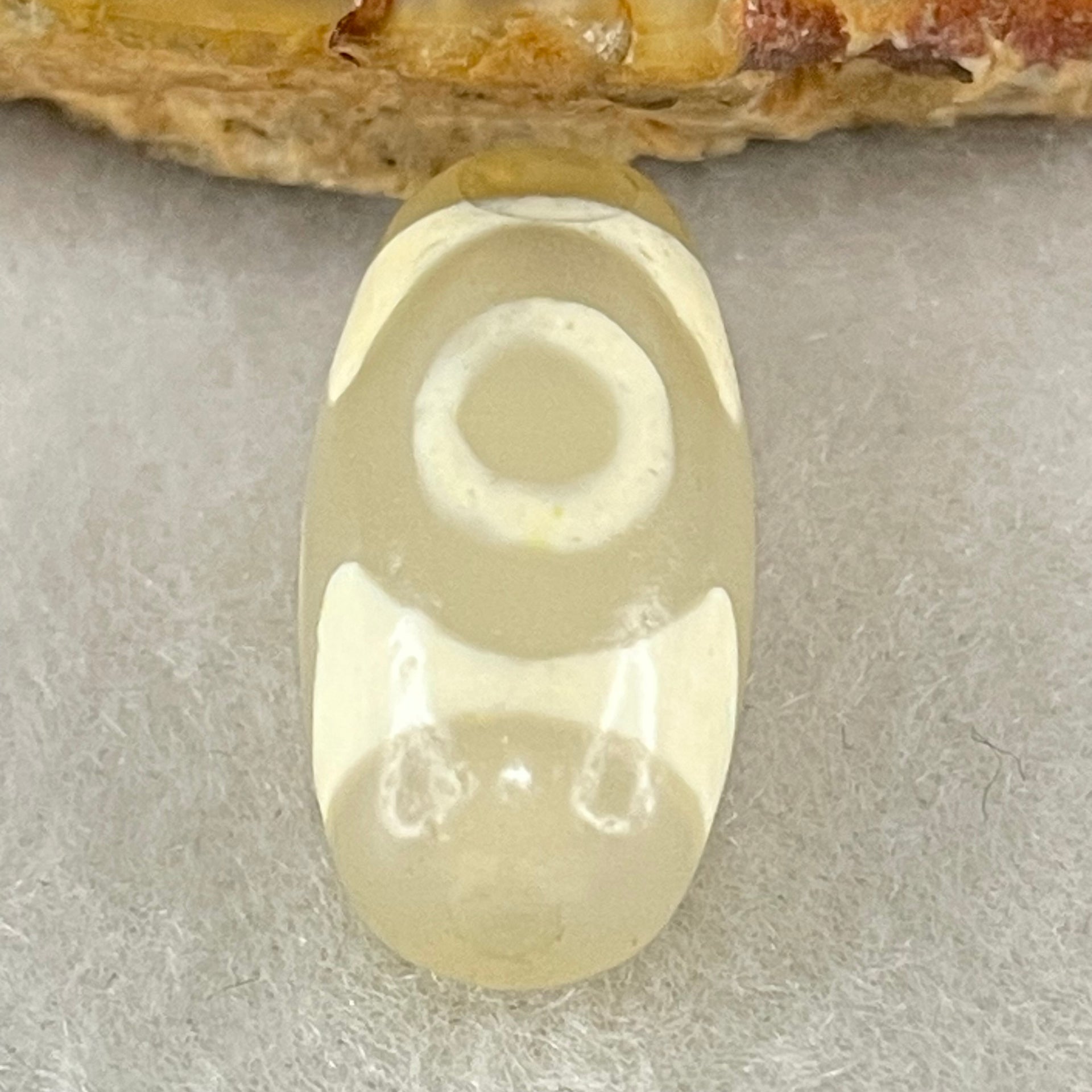 Natural Powerful Tibetan Old Oily Agate 3 Eyes Dzi Bead Heavenly Master (Tian Zhu) 三眼天诛 3.02g 20.2 by 10.2mm - Huangs Jadeite and Jewelry Pte Ltd