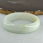 Type A Faint Lavender Green Jadeite Oval Bangle Internal Diameter 57.1mm 57.86g 17.3 by 6.9mm (Close to Perfect) - Huangs Jadeite and Jewelry Pte Ltd