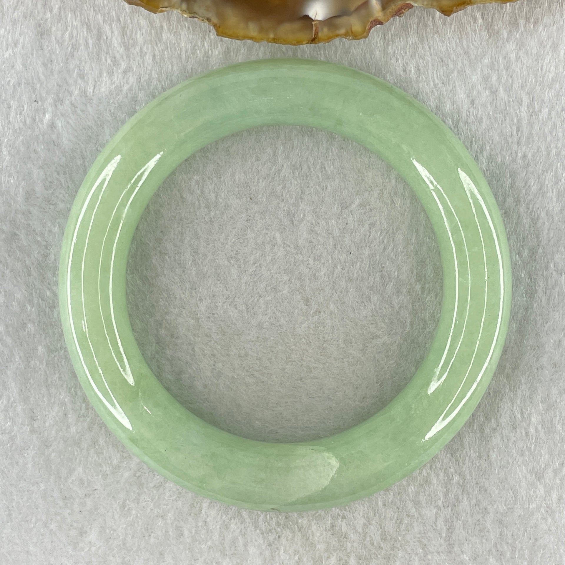 Natural Type A Full Apple Green Jadeite Bangle 61.62g Inner Diameter 50.1mm 11.5 by 11.3mm (External and Internal Lines) - Huangs Jadeite and Jewelry Pte Ltd