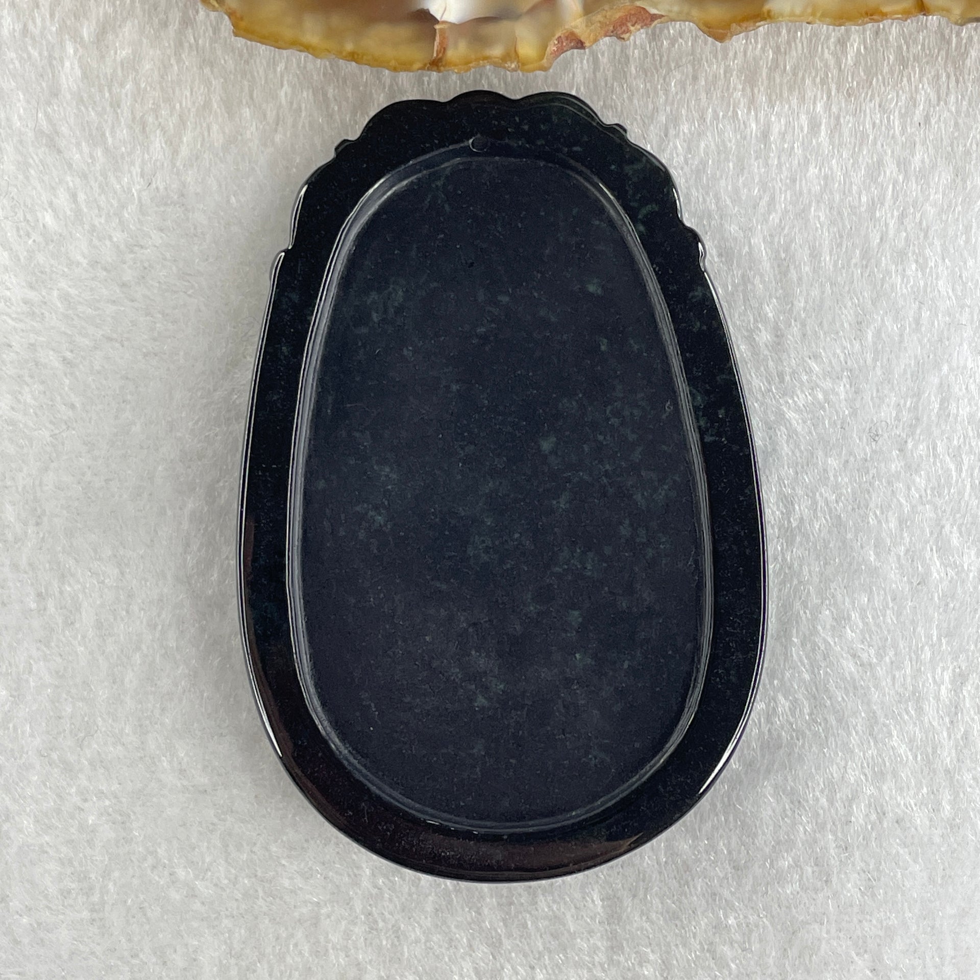 Type A Opaque to Partial Translucent Black Omphacite Jadeite Pig Pendant 26.30g 59.7 by 40.1 by 8.5mm - Huangs Jadeite and Jewelry Pte Ltd